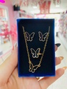 Detalle Mariposa: Collar, aretes y anillo