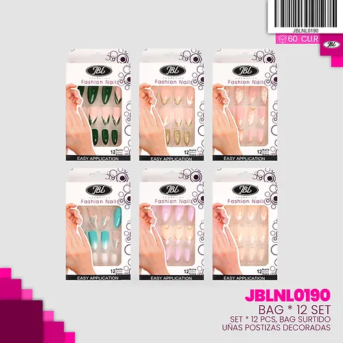 Uñas Postiza Decoradas JBL NailFairy