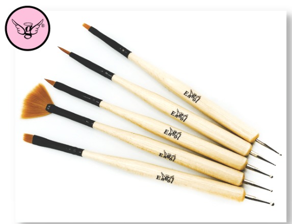 Kit de Pinceles y Punzon para Manicure Engol