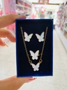 Detalle Mariposa: Collar, aretes y anillo
