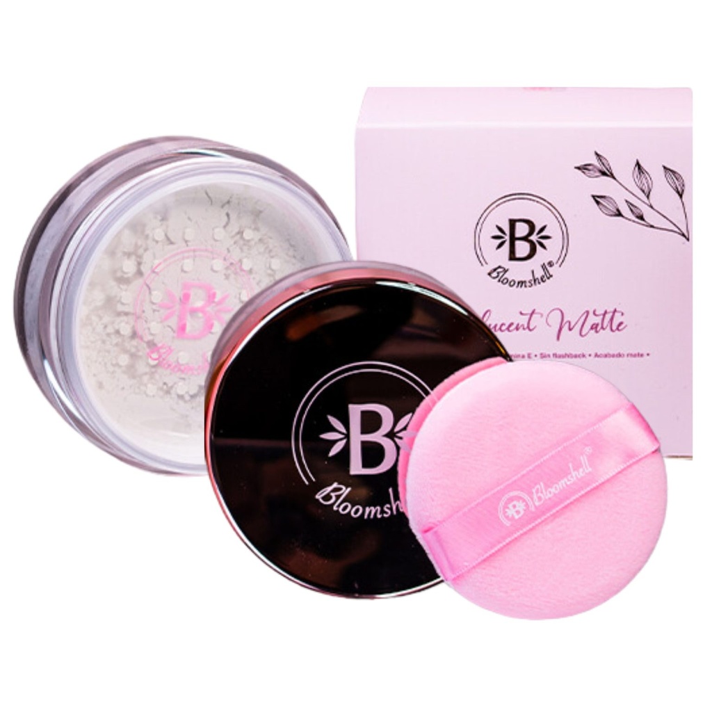 [BL-PS112-W] Polvo Suelto Grande Bloomshell White and Pink