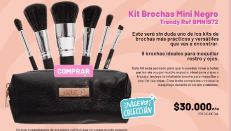 Kit de Brochas Mini Negro Trendy