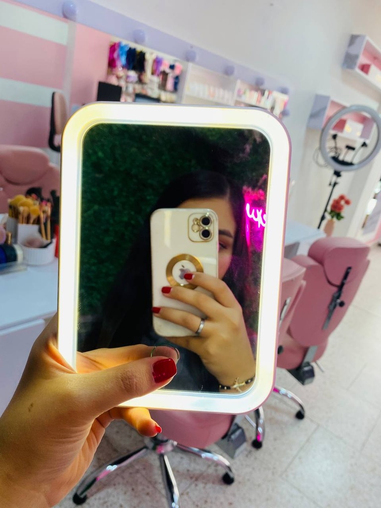 [ESP135] Espejo de Mesa Con Luz y Puerto USB Led Makeup Mirror
