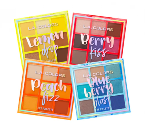 Sombras LA Colors Blue Berry, Peach and Berry Kiss