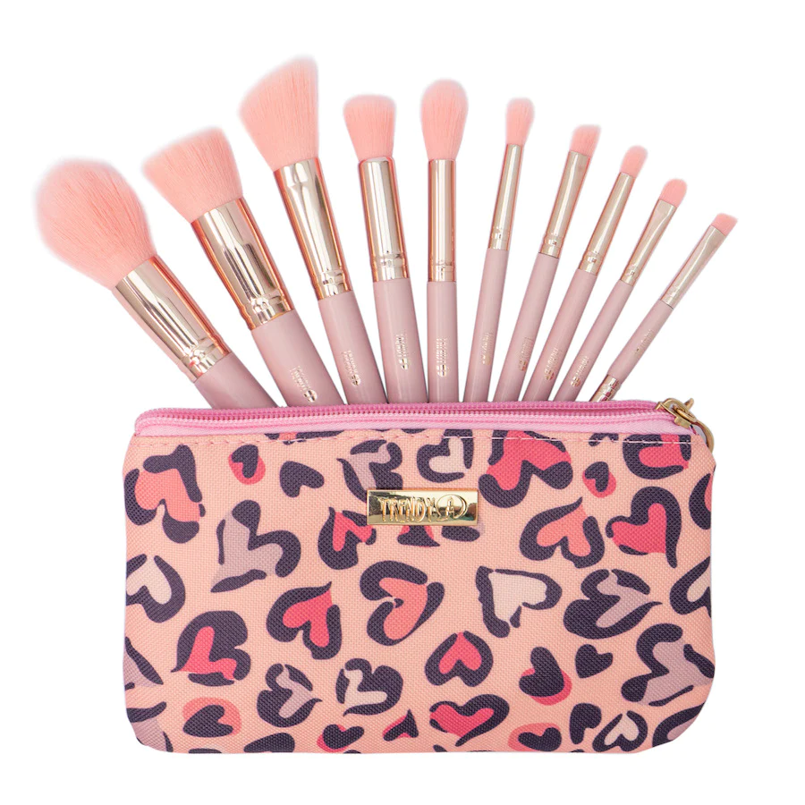 Kit de Brochas Mini Rosado x10 Trendy Animal Print