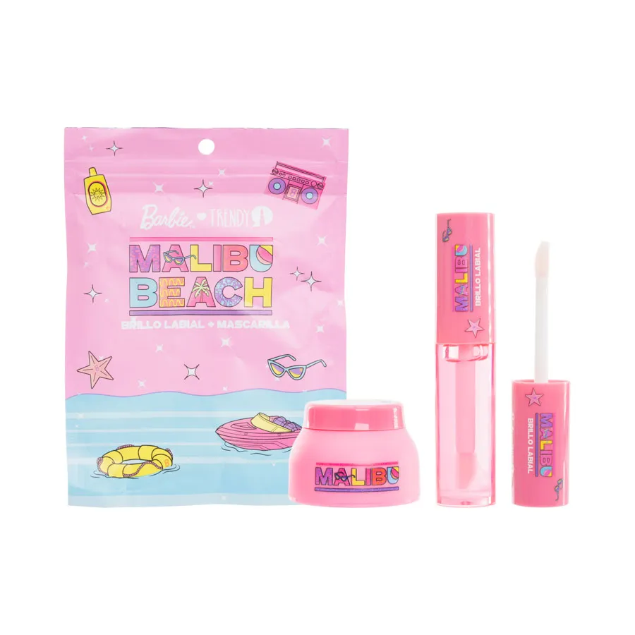 KIT GLOSS + MASCARILLA DE LABIOS BARBIE MALIBU