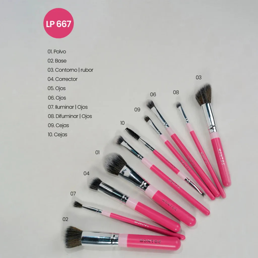 KIT DE BROCHAS FLUFFY X10 LP669 MONTOC
