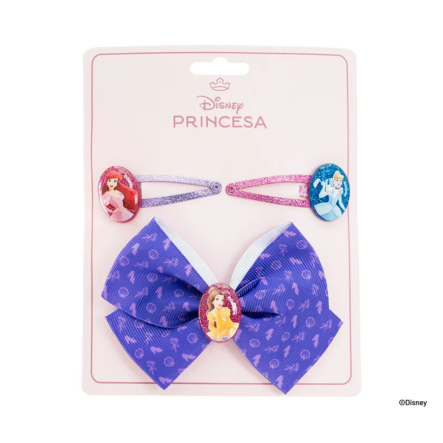 KIT MOÑO Y HEBILLA PRINCESAS TRENDY LOCURA