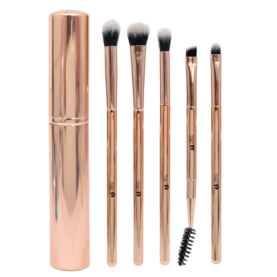 Kit de Brochas Ojos Metálica Oro Rosa Trendy 