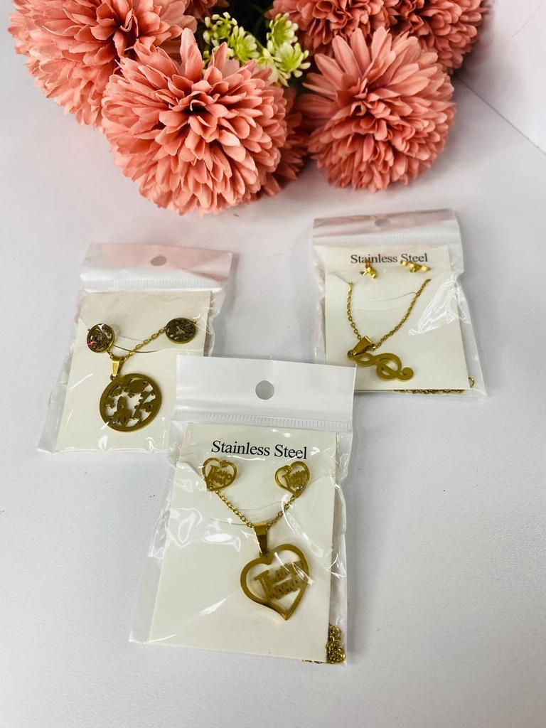 Set collares y topitos de acero