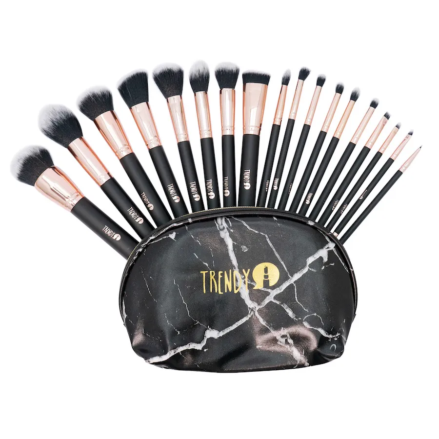 [KT18] Kit de Brochas Mármol Negro x18 Trendy